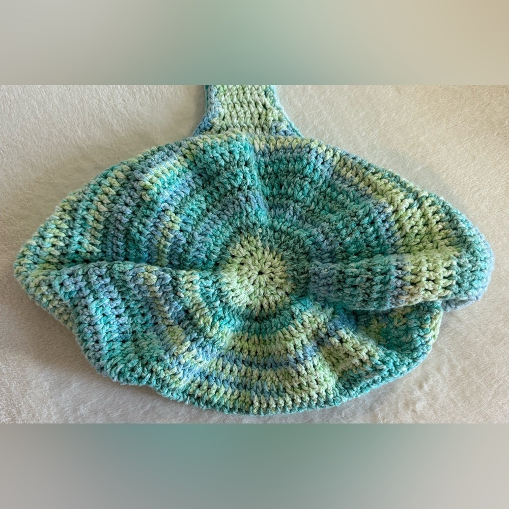 Beautiful Handmade Multicolor Crochet Hobo Bag - Picture 3 of 7